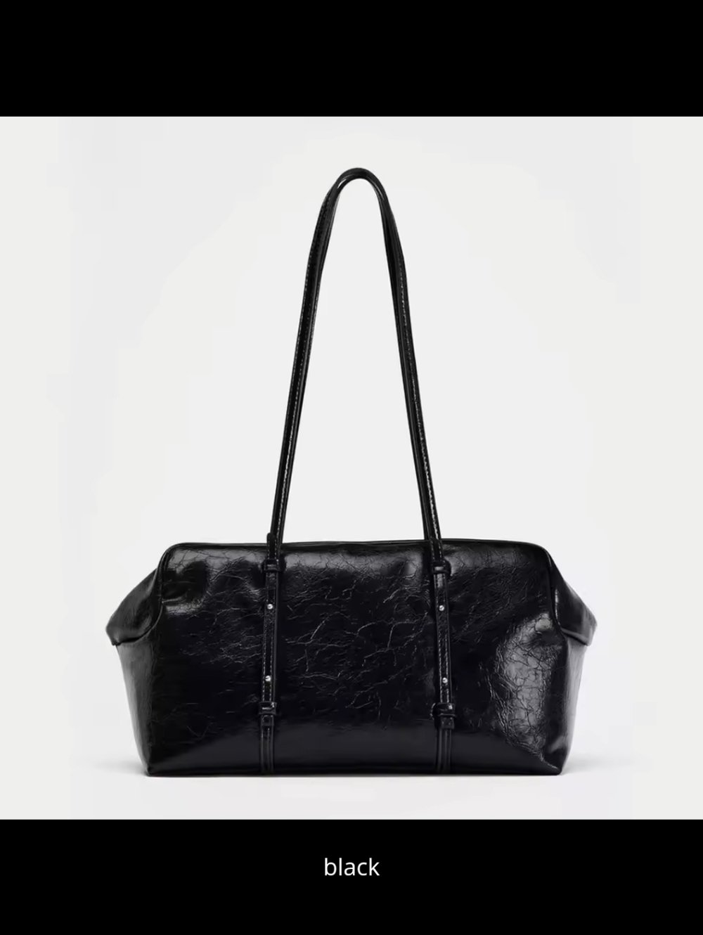 Zara Black PU Leather Large Capacity Shoulder Bag - Picture 2 of 11